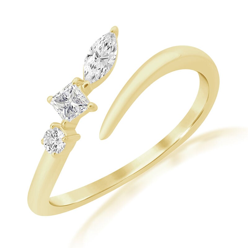 Lab Grown Diamond Bypass Fashion Ring in 10k Yellow Gold image number null